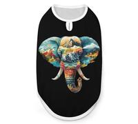 Elephant Landscape Colourful Mountains Dog Shirt Pet Clothes Summer T-Shirts Sleeveless Tank Top for Small Puppy Cat