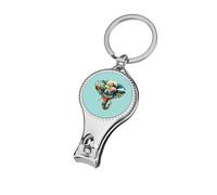 Elephant Landscape Colourful Mountains Nail Clippers Sharp Sturdy Fingernail Cutters with Bottle Opener Keychain