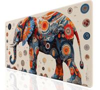Elephant Large Gaming Mouse Pad 1000x500x3mm XXL Extended Desk Mat, Red Mouse Mat with Non-Slip Rubber Base, Gaming Mousepad Waterproof, Desk Pad Stitched Edge for Office, Home, Laptop, Gifts UK-7090