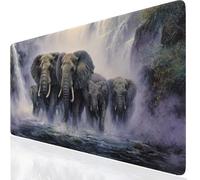 Elephant Large Gaming Mouse Pad 900x300x3mm XXL Extended Desk Mat, Grey Mouse Mat with Non-Slip Rubber Base, Gaming Mousepad Waterproof, Desk Pad Stitched Edge for Office, Home, Laptop, Gifts UK-8764