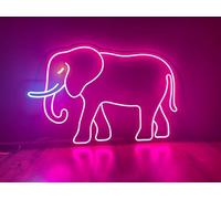Elephant LED Neon Sign for Wall Decor USB Adjustable Brightness Living Room Bars Barbers Pub Wedding Party Salon Club Gatherings Gaming Room Man Cave Halloween Christmas Birthday Art Wall Decor