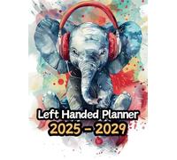 Elephant Left Handed Planner: 5 Year Monthly | Large 60 Month Calendar | Gift For People Who Love Safari Animals, Wildlife Lovers | For Back To School, Office, Work | 8.5 x 11 Inches | v1