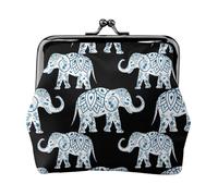 Elephant Lightweight Wallet Minimalist Wallet For Daily Commute And Travel Adventures, Black, One Size, Art Deco
