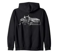 Elephant Line Art Alhambra Zip Hoodie