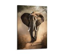 Elephant Love Metal Art Poster Poster Decorative Painting Canvas Wall Posters And Art Picture Print Modern Family Bedroom Decor Posters 08x12inch(20x30cm)