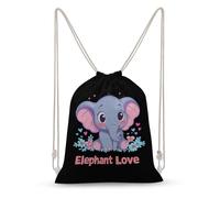 Elephant Lover Canvas Drawstring Bags Gym Backpack Sports Rucksacks Casual Daypacks
