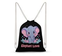 Elephant Lover Canvas Drawstring Bags Gym Backpack Sports Rucksacks Casual Daypacks