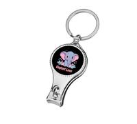 Elephant Lover Nail Clippers Fingernail Cutters with Bottle Opener Keychain Sharp Sturdy