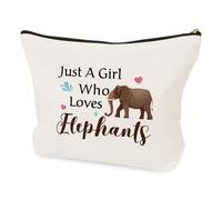 Elephant Lovers Gifts for Women Girl Cosmetic Makeup Bag Travel Toiletry Pouch Birthday Christmas Animal Lover Elephant Themed Gifts for Bestie Friend Daughter Wife Sister Girlfriend