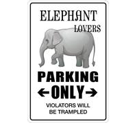 Elephant Lovers Parking Only Funny Vintage Metal Sign Poster 8X12 Inches