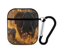 Elephant Mama And Little Compatible with Airpod 1/2 Case PC Scratch-Resistant Drop-Proof Protective Cover with Keychain Black-style