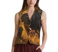 Elephant Mama And Little Women's Waistcoat Laplel Sleeveless Stylish Suit Vest for Formal Casual Wear 3XL