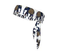 Elephant Mandala Back Sports Head Tie-Double Layer Sweatband Headwrap for Women Men, Soft Breathable Yoga Headband for Running Gym Workout
