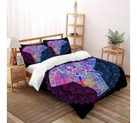 Elephant Mandala Bedding Sets for Boys Kids Duvet Cover,3D Art SteppeAnimal Comforter Cover Bed Set Ultra Soft Room Decor Double（200x200cm）