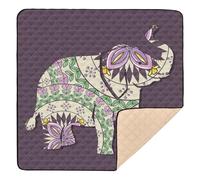 Elephant Mandala Boho Purple Large Stylish Baby Playmat for Floor Cozy Breathable Baby Crawling Mat for Baby Kids Toddlers Infants, 50'' x 50''