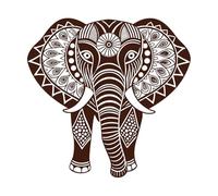 Elephant Mandala Clip Art a Fine Carving Decals 67.2x68.8cm Art Mural Painting Coffee