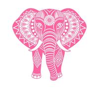 Elephant Mandala Clip Art a Fine Carving Decals 67.2x68.8cm Store Decoration Pink
