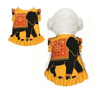 Elephant Mandala L Pet Apparel for Small Dogs-Cute Summer Outfit for Puppy, Soft Breathable Pet Clothes for Cat