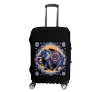 Elephant Mandalas Flower Luggage Cover Washable Suitcase Protector Anti-Scratch Suitcase Covers Fits 18-32 Inch L