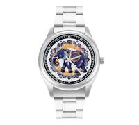 Elephant Mandalas Flower Quartz Watch Alloy Watch Dress Decorative for Business Men Women with Design Pattern Print