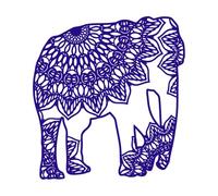 Elephant Mandalas Vintage Wall Decals 42x45.1cm Removable Without Leaving Glue DarkBlue