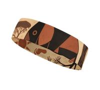 Elephant March Print Sports Sweatband 15" Polyester Hairband Absorbent Quick-Dry Headband for Running, Yoga