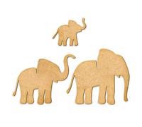 Elephant MDF Craft Blanks Family Set | Safari Animal Shapes for DIY Crafts, Painting, Scrapbooking & Nursery Decor Projects