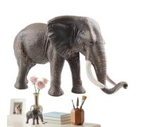 Elephant Model Figure - Asian Elephant Figurine Decor | Realistic Solid Sculpture, Boys Girls Early Learning Ornament for Library Kindergarten Patio Garden Backyard