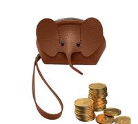 Elephant Money Exchange-Prute Coin With Animal Pattern, Mini Portnonna For Small Parties | Compact Card Holder For Girl Handbag Or Backpack, Soft PU Leather Case For Daily Life, Orange, Se référer au