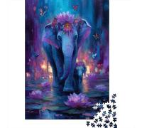 Elephant Mother And Son Puzzle 1000 Pieces Jungle Animals Wooden Puzzles For Adults And Kids Jigsaw Puzzles Educational Games Home Decoration 1000pcs (75x50cm)