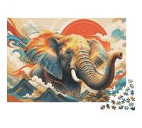 Elephant Mountain Sun 1000 Piece Mini Jigsaw Puzzle For Adults Gift Idea