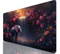 Elephant Mouse Mat 47.2x23.6x0.12 inches XXL Gaming Mouse Pad Cute Desk Mat, Desk Accessories with Non-Slip Base and Stitched Edge, Improved Precision and Speed Mousepad for Laptop, Office Work Y8-583