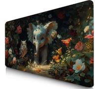 Elephant Mouse Mat 900x400x3mm XXL Gaming Mouse Pad Owl Desk Mat, Table Mats with Non-Slip, Soft Smooth Surface, Stitched Edges Desk Pad, Waterproof Fabric, Durable, Office Accessories, Gifts F0-722