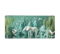 Elephant Mouse Mat Bird Mouse Pad Large 700x400x3 mm XXL Mouse Mat with Anti-Slip Rubber Base Smooth Surface, Desk Mat Stitched Edges Computer Accessories for Home Office Work, Gifts for Men G58