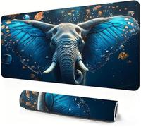 Elephant Mouse Mat XXL 400 x 200 x 3mm Gaming Mouse Pad Animal Desk Accessories, Extra Large Size Improve Mobility Accuracy and Speed, Desk Mat with Non Slip Base and Stitched Edge for Gaming DZ-139