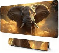 Elephant Mouse Mat XXL 800 x 300 x 3mm Gaming Mouse Pad Animal Desk Accessories, Extra Large Size Improve Mobility Accuracy and Speed, Desk Mat with Non Slip Base and Stitched Edge for Gaming DZ-138