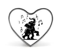 Elephant Music Badge Heart Shape Cute Brooch Pins Button Badges for Backpack Jackets Hats Decor