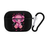 Elephant Music Cute Earbuds Case Compatible with Airpods Pro Wireless Headphones Cover with Carabiner