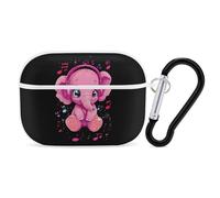Elephant Music Cute Earbuds Case Compatible with Airpods Pro Wireless Headphones Cover with Carabiner