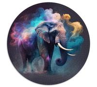 Elephant Nebula Puzzle 1000 Pieces Jigsaw Round Paper Puzzles Family Bonding Activity, Home Decor Gift, Family Toy Game 1000pcs (67.5x67.5cm)
