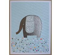 Elephant New Baby Boy Card - Colourful Jamboree Greeting Card Made in the UK