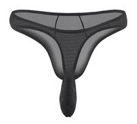 Elephant Nose Briefs for Men Exotic Mesh Thong Underwear Male Bulge Pouch Lingerie Panties Soft Hip Bikini Undies (Black,L)