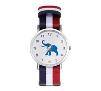 Elephant Oklahoma Flag Casual Watch for Men Women Braided Strap Watches Three-Hand Wrist Gift