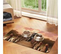 Elephant On A Bridge Dog Food Mat, Absorbent Pet Feeding Mat for Food and Water Bowls Non-Slip Placement Pad for Floors Waterproof Quick Dry Water Dispenser Mat for Dogs Puppy Cats 16x24 Inch