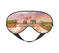Elephant On A Bridge Double Sided Sleep Mask, Adjustable Blackout, Silk-Like Eye Mask for Sleeping,Travel, Soft, Breathable, Lightweight Comfortable Blindfold