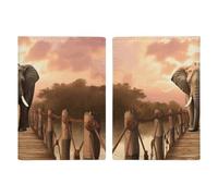 Elephant on A Bridge Passport Holder with Card And Ticket Slot, PU Leather Passport Case Easy Access, Travel Essentials Document Organizer Waterproof Travel Wallet for Men Women