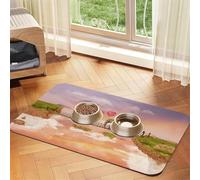 Elephant On A Bridge Printed Pet Bowl Mats, Non-Slip And Tasteless Dog And Cat Feeding Mats
