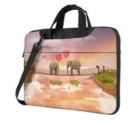Elephant On A Bridge Printed Waterproof Laptop Case Ultra-Thin Portable One-Shoulder Laptop Bag 600d Oxford 13in/14in/15.6in