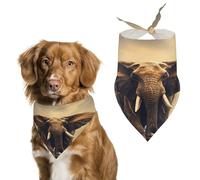 Elephant On A Bridge Spring Summer Dog Bandanas Soft, Dog Scarf Washable Triangle, Pet Bandana Cute Outdoor Accessories for Small Dogs Cat Pet