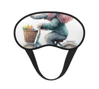 Elephant On Bicycle Blackout Sleep Mask - Soft Adjustable Eye Mask for Full Light Blocking, Deep Sleep, Travel & Relaxation